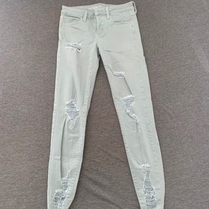 American Eagle distressed jeggings - mint